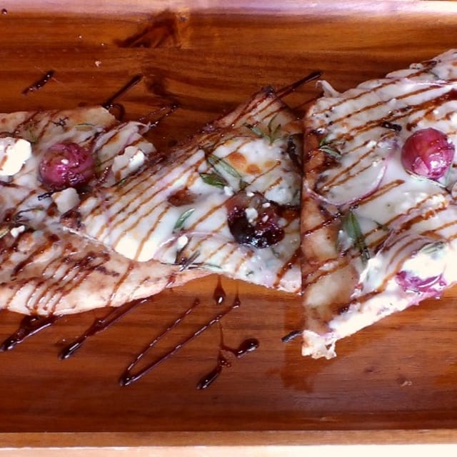 PEAR & GORGONZOLA FLATBREAD.